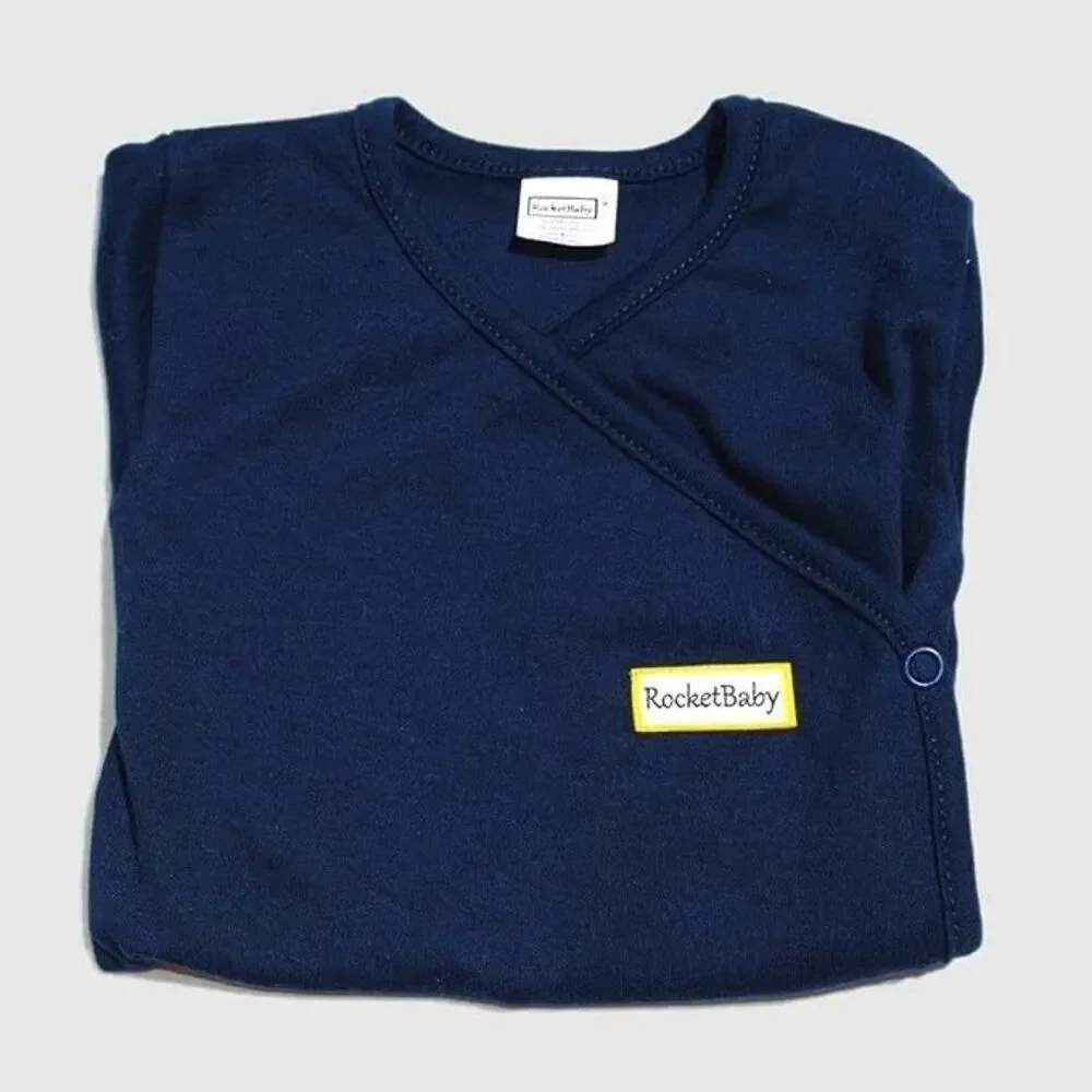 ROCKETBABY Bodysuit Kimono Short Sleeve Navy